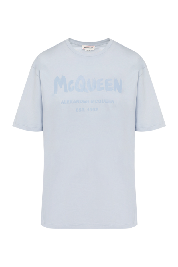 Alexander McQueen футболка женская голубая из хлопка 179869 - фото 1