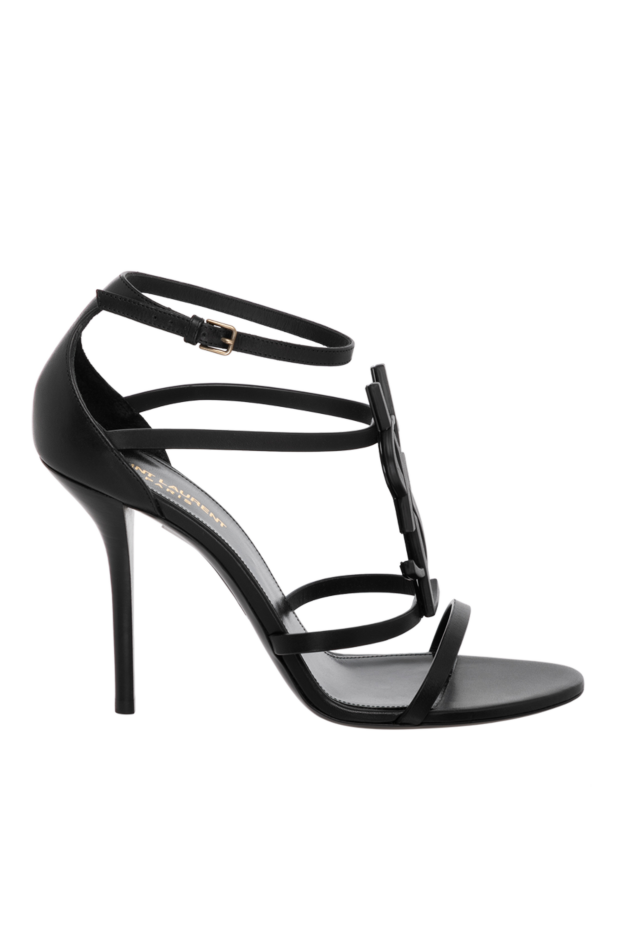 Saint Laurent black genuine leather sandals with graphic ysl detail
179879 - photo 1