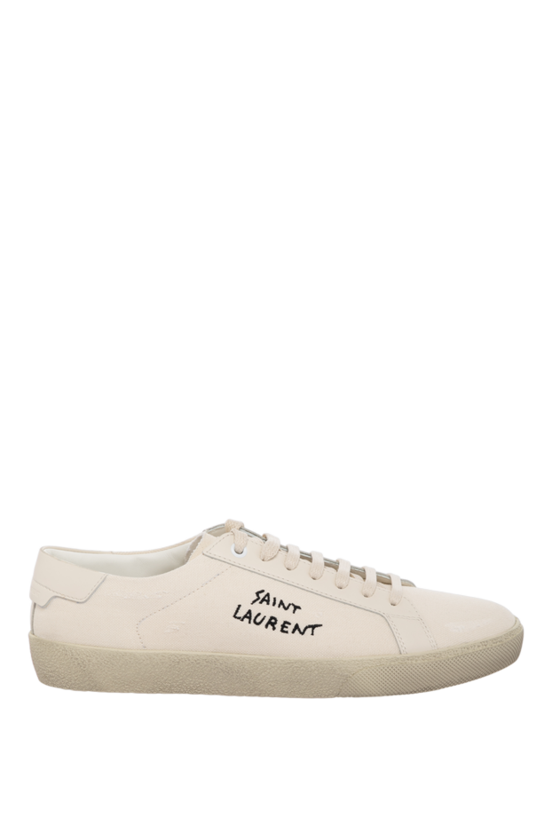 Saint Laurent сникеры женские белые из хлопка 179883 - фото 1