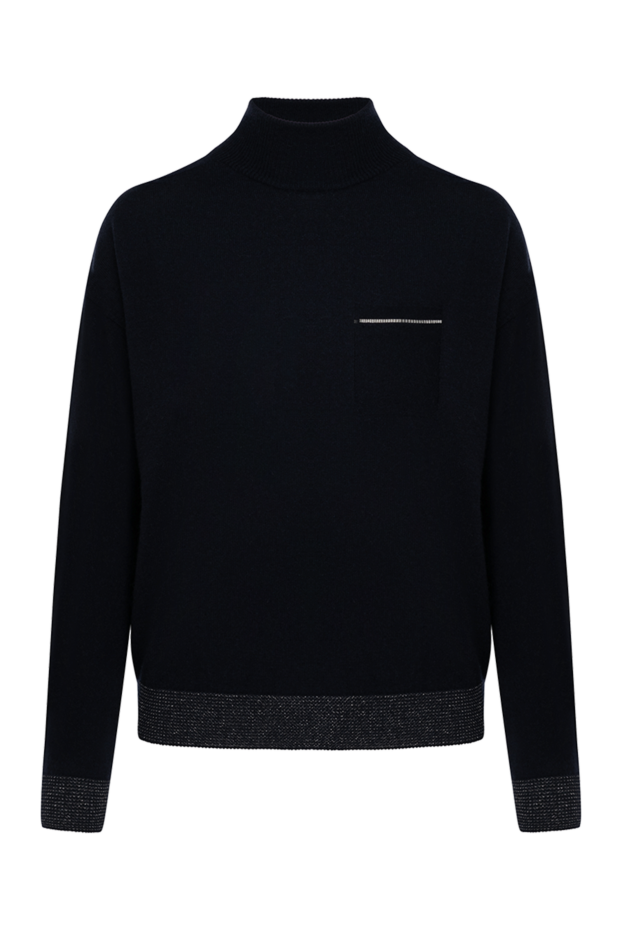 Peserico women's blue cashmere jumper with decorative trim along the hem
179911 - photo 1