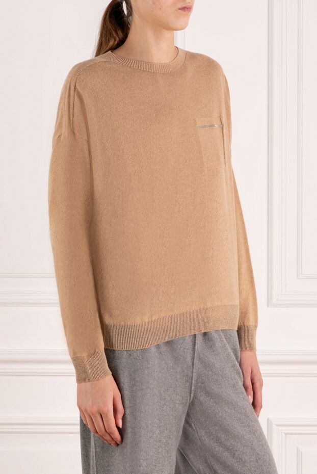 Peserico women's brown cashmere and viscose jumper 179918 - photo 3