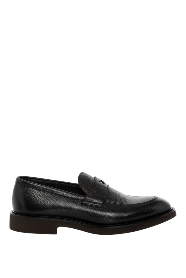 Doucal`s brown men's loafers made of genuine leather 180008 - photo 1