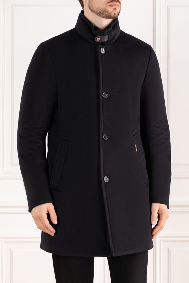 Moorer men's blue wool and cashmere coat 180020 - photo 3