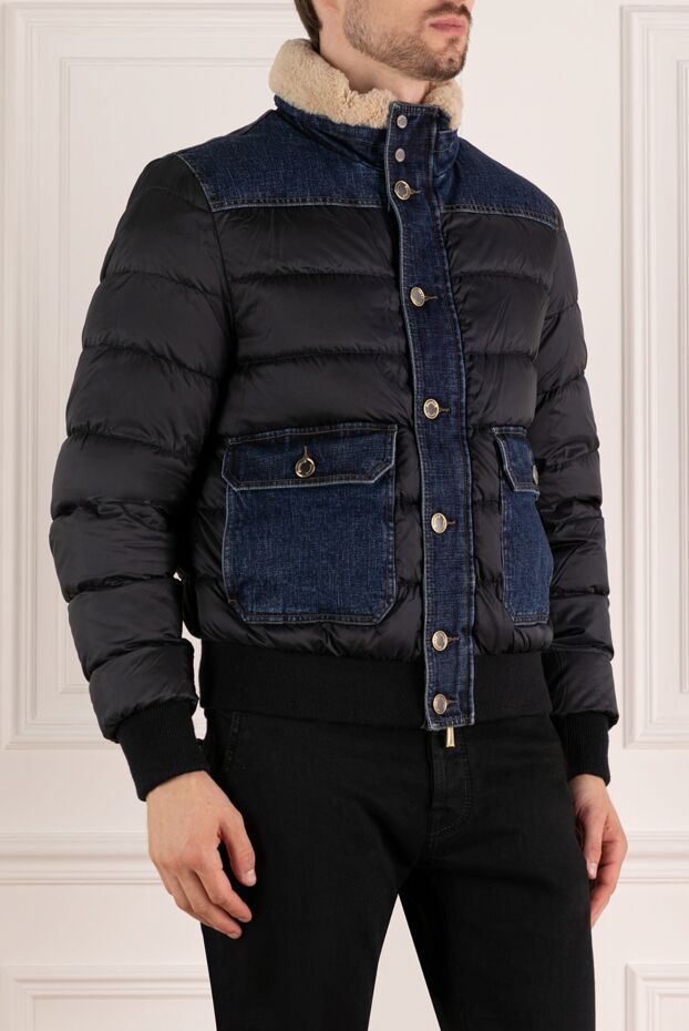 Moorer men's down jacket blue made of cotton and polyurethane 180042 - photo 3