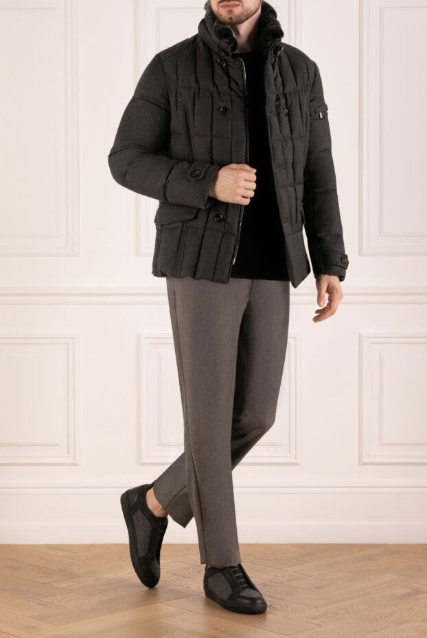 Moorer men's gray down jacket made of wool and cashmere 180044 - photo 2