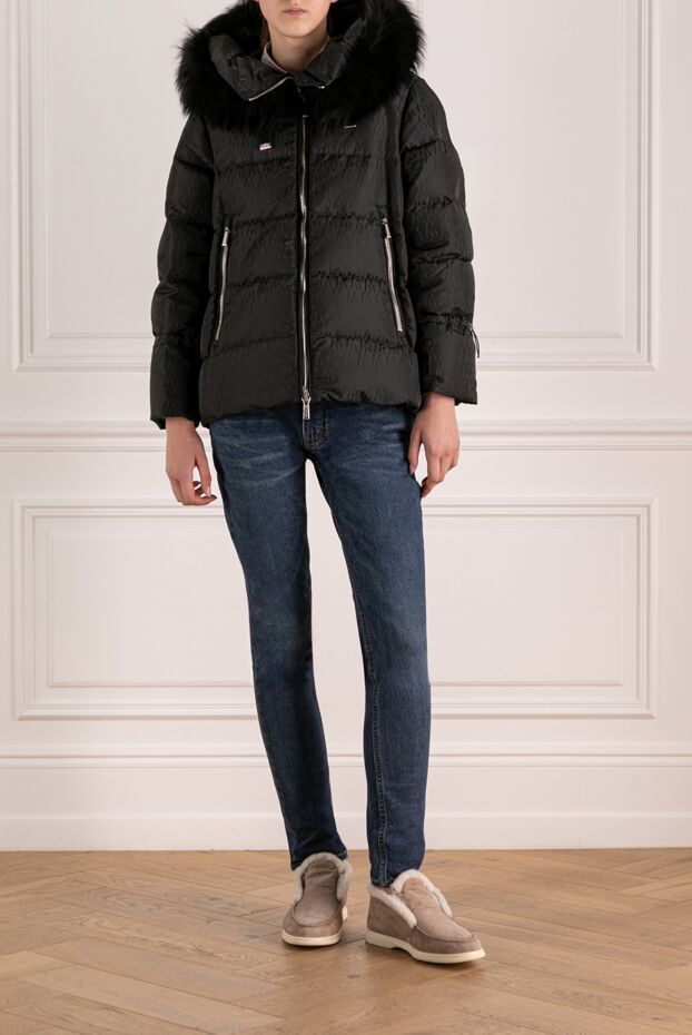 Moorer women's black nylon down jacket 180172 - photo 2