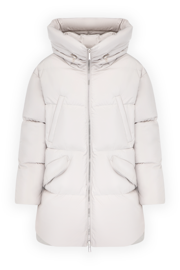 Moorer women's down jacket with a voluminous hood and down insulation in ivory color
180177 - photo 1