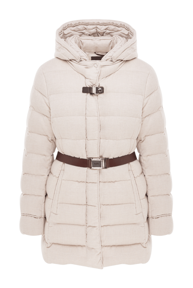 Moorer light beige down jacket with belt and faux fur trim
180178 - photo 1