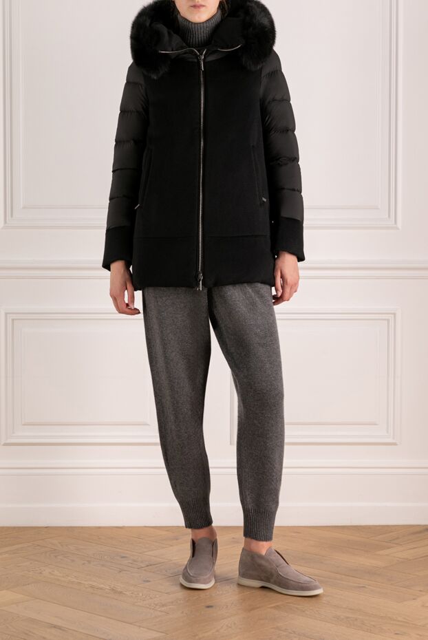 Moorer women's black wool and cashmere down jacket 180180 - photo 2