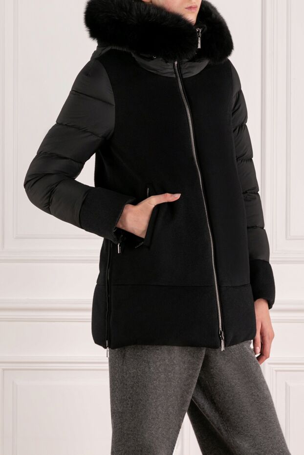 Moorer women's black wool and cashmere down jacket 180180 - photo 3
