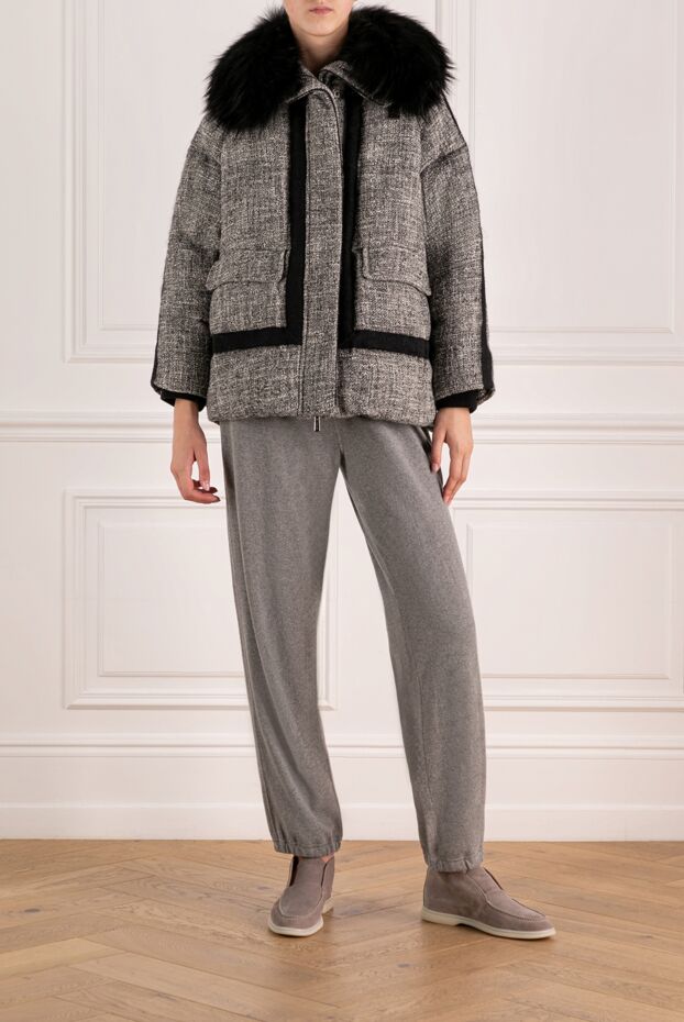 Moorer casual down jacket with geometric trim and fluffy hood

 180186 - photo 2