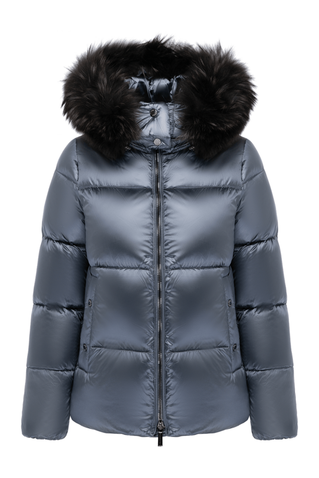Moorer blue down jacket with black fur on the hood
180192 - photo 1