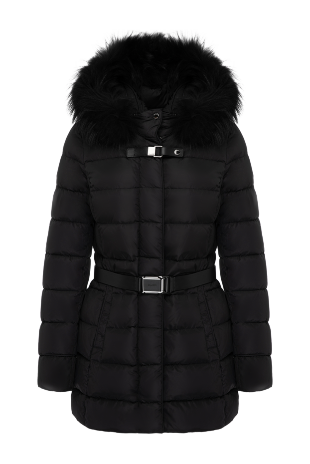 Moorer black down jacket with belt and voluminous hood with fur trim
180195 - photo 1