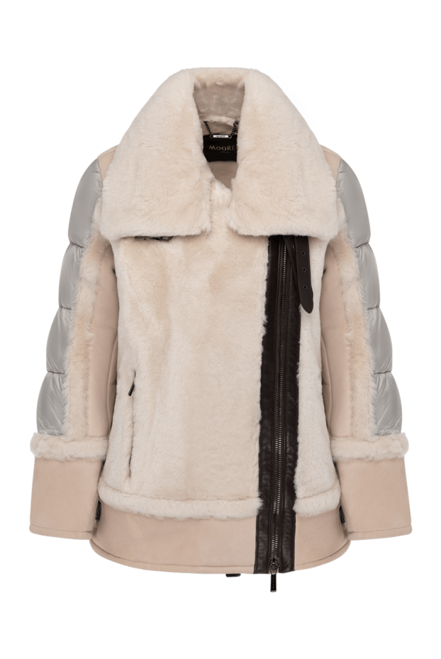 Moorer stylish women's down jacket with a fur collar and contrasting leather trim with a zipper
180197 - photo 1
