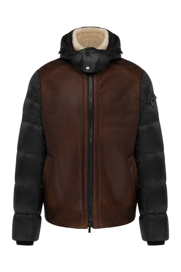 Moorer brown men's sheepskin coat made of genuine leather and fur 180219 - photo 1