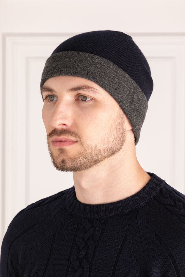 Moorer two-tone cashmere hat with logo on the lapel 180242 - photo 2