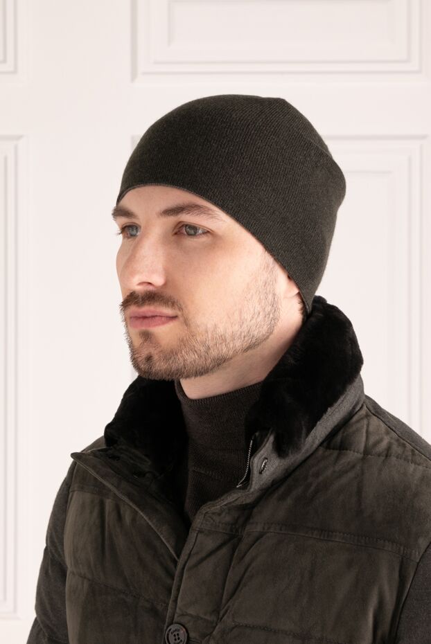 Moorer men's cashmere hat in deep dark green 180246 - photo 2