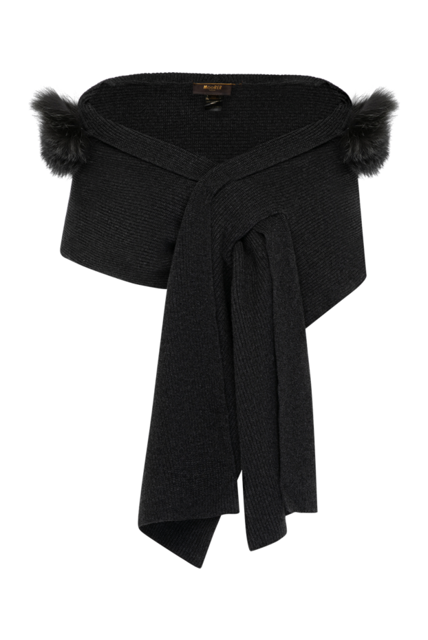 Moorer cashmere stole with tie and fur 180291 - photo 1