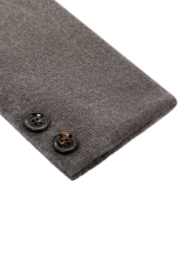 Moorer warm graphite scarf made of soft knitwear with a decorative clasp
 180309 - photo 3