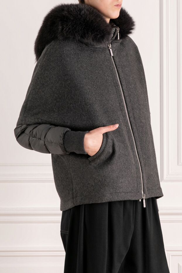 Moorer women's gray cashmere and silk down jacket 180318 - photo 3