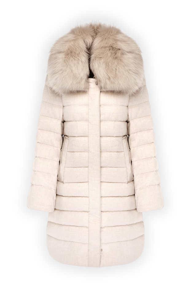 Moorer women's down jacket white from cashmere 180322 - photo 1