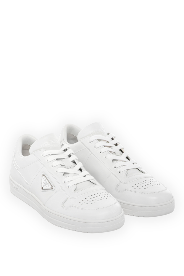 Prada white men's sneakers made of genuine leather 180331 - photo 3