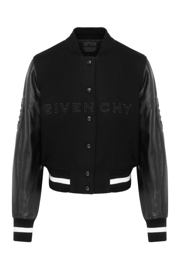 Givenchy куртка женская черная из шерсти и натуральной кожи 180361 - фото 1