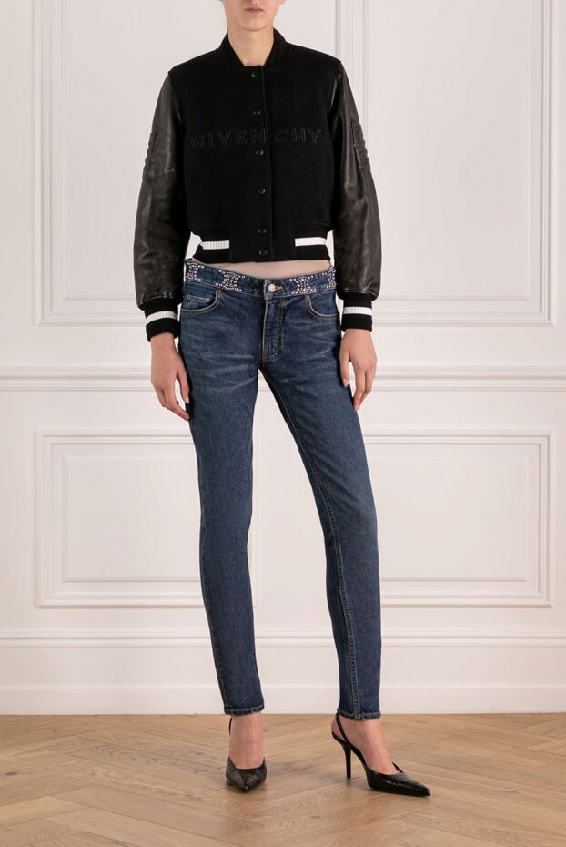 Givenchy куртка женская черная из шерсти и натуральной кожи 180361 - фото 3