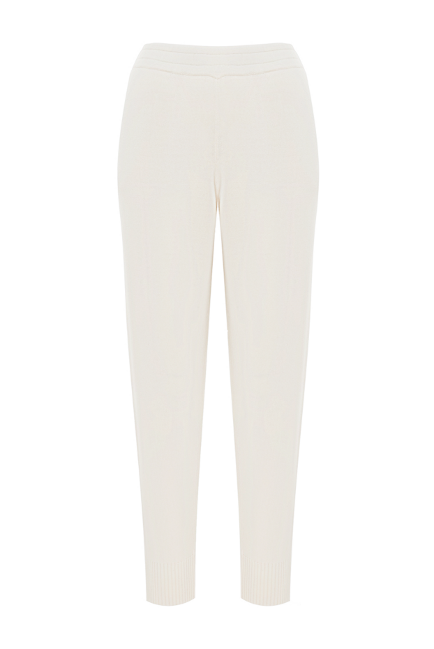 Brunello Cucinelli women's knitted trousers in white 180378 - photo 1