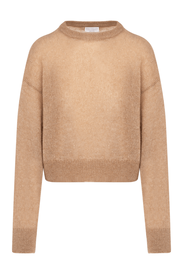 Brunello Cucinelli women's brown cropped jumper with lurex and a soft texture 180381 - photo 1