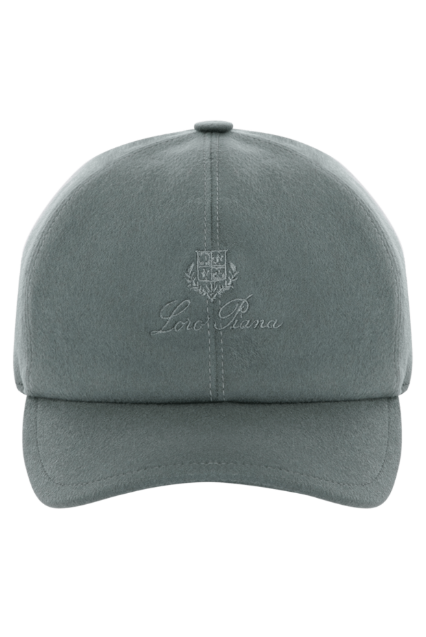 Loro Piana бейсболка из кашемира с вышитым логотипом серая мужская 180427 - фото 1