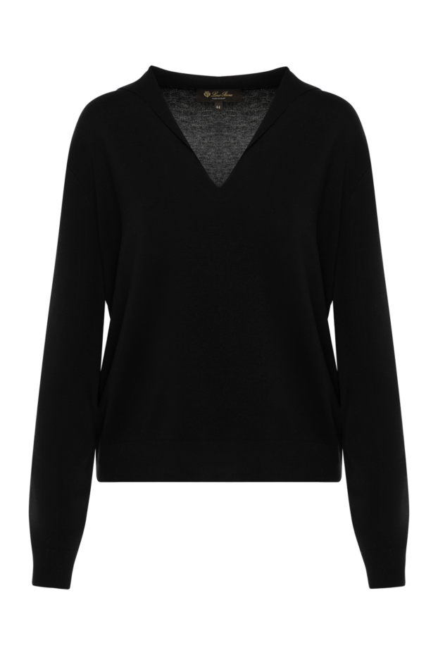 Loro Piana black women's jumper with v-neck 180433 - photo 1