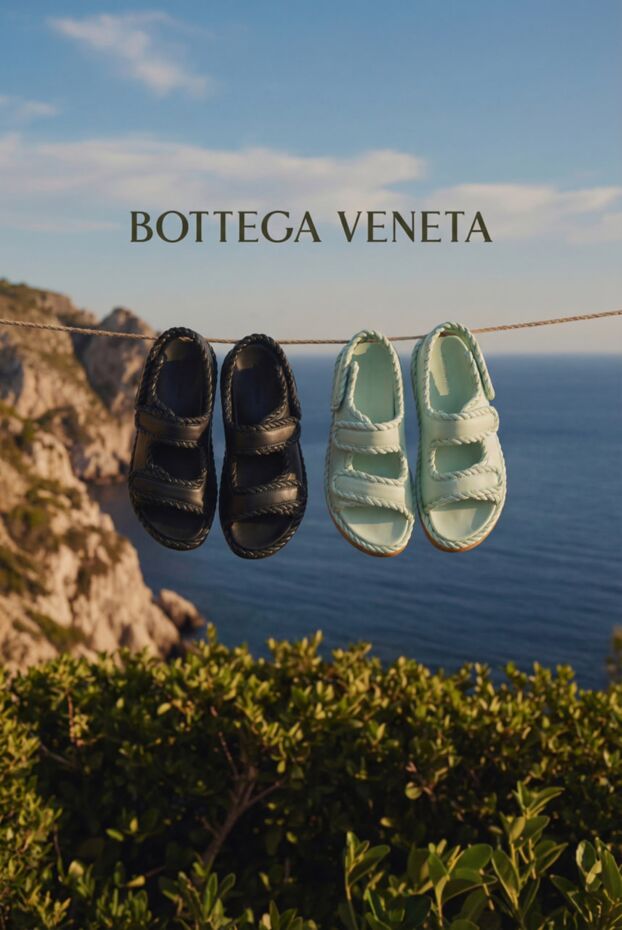Bottega Veneta босоножки женские серые из натуральной кожи 180461 - фото 2