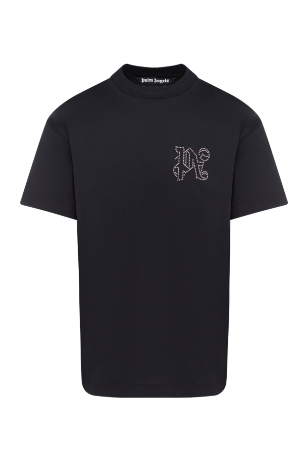 Palm Angels basic black t-shirt with a decorative logo on the chest 180477 - photo 1
