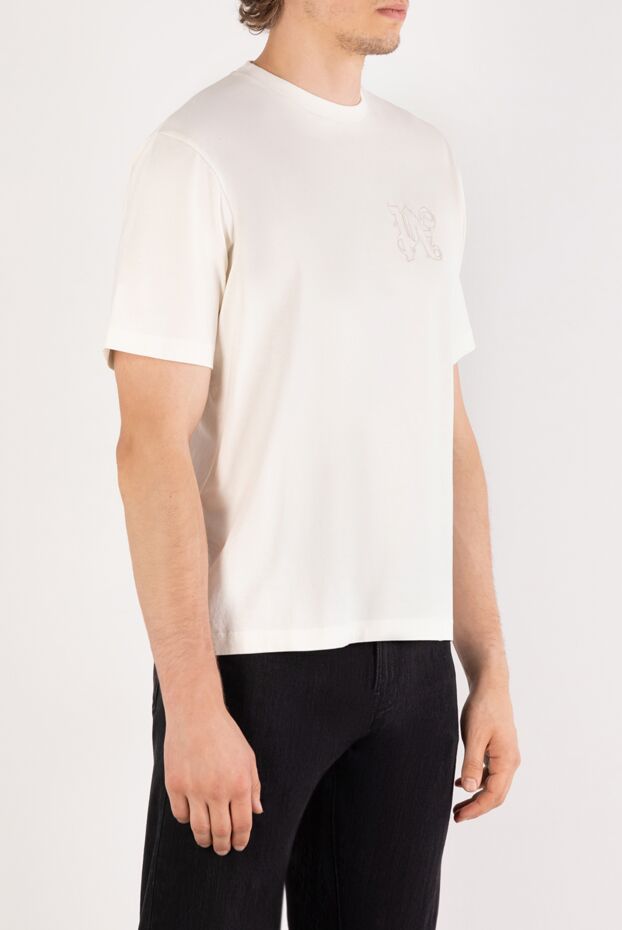 Palm Angels white unisex cotton t-shirt with a decorative emblem 180479 - photo 3