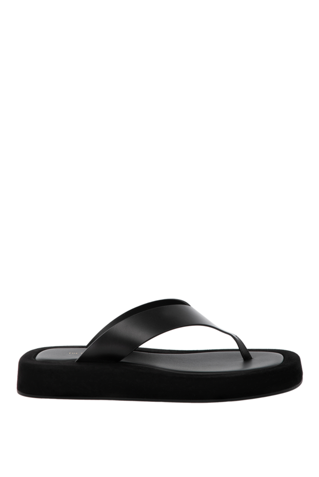 The Row black women's flip flops made of suede and genuine leather 180497 - photo 1