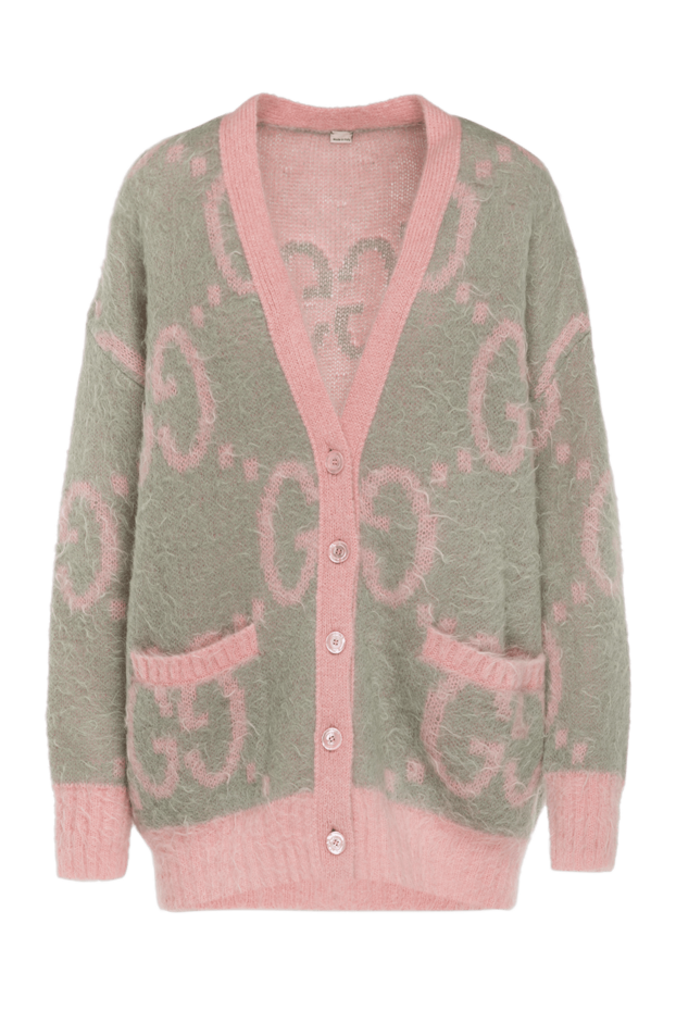 Gucci мохеровый кардиган зеленый женский 180501 - фото 1