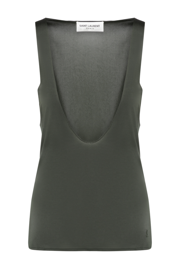 Saint Laurent women's top green with a neckline 180513 - photo 1