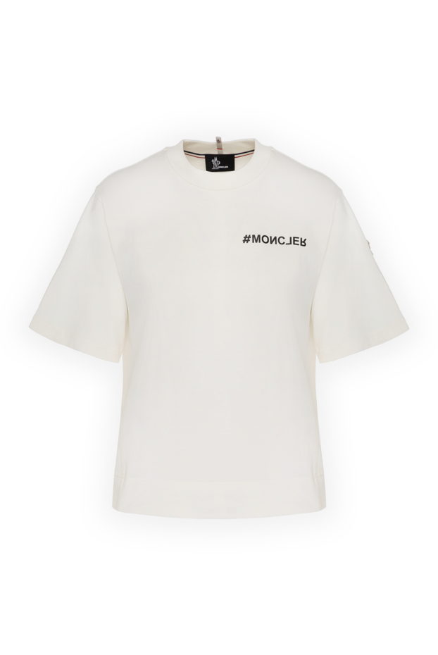 Moncler women's white cotton t-shirt with contrast print 180527 - photo 1