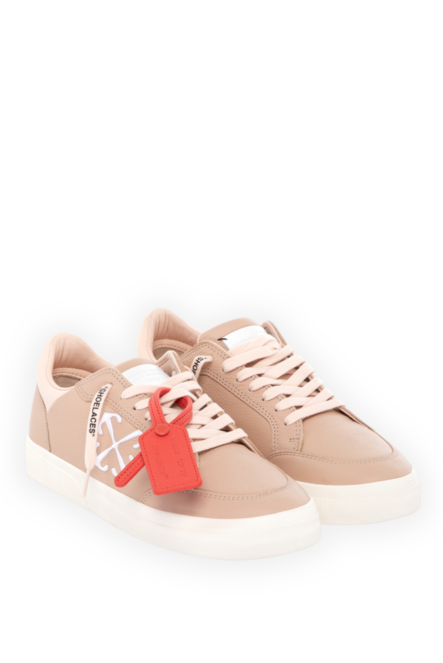 Off-White әйелдер кроссовкалары, бежевый, таза былғарыдан жасалған 180545 - фото 3