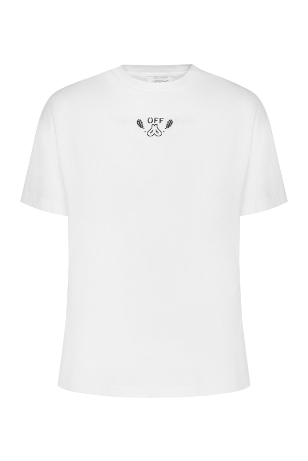 Off-White нәзік логотипі және минималистік дизайны бар әйелдердің ақ мақта жейдесі 180546 - фото 1