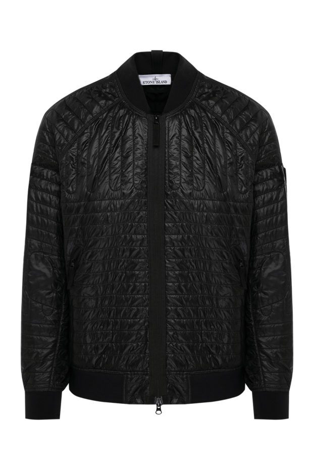 Stone Island куртка мужская укороченная стеганая черная 180579 - фото 1