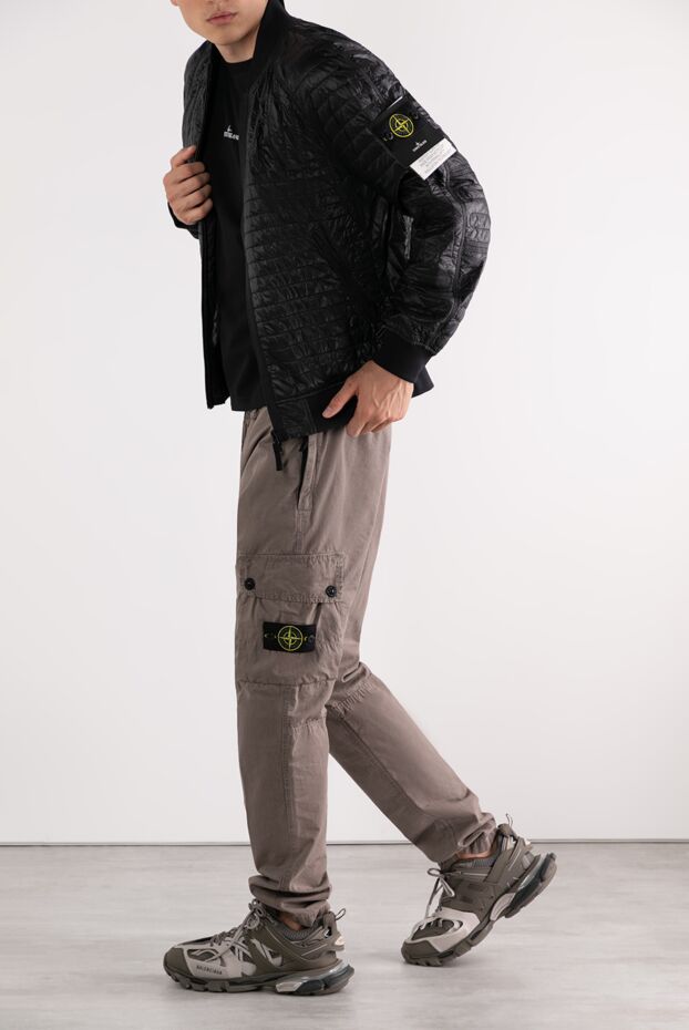 Stone Island куртка мужская укороченная стеганая черная 180579 - фото 2