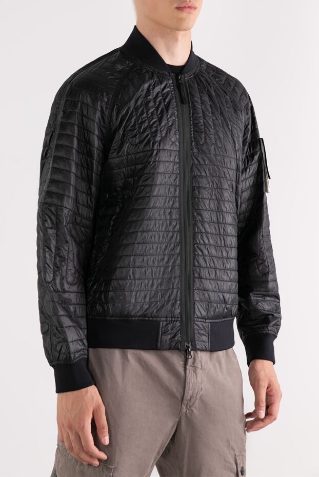 Stone Island куртка мужская укороченная стеганая черная 180579 - фото 3
