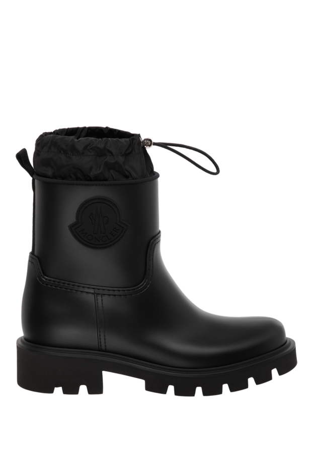 Moncler ботинки женские резиновые черные на рельефной подошве 180582 - фото 1