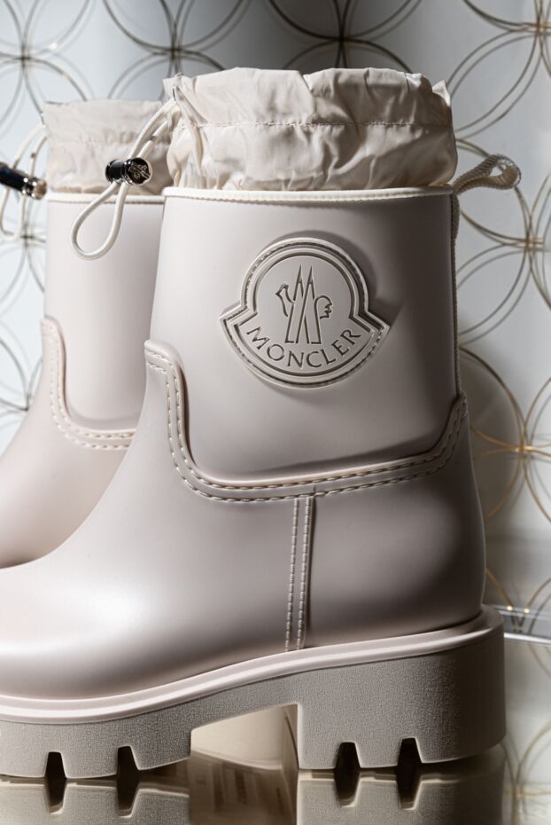 Moncler ботинки бежевые резиновые на рифленой подошве 180583 - фото 2