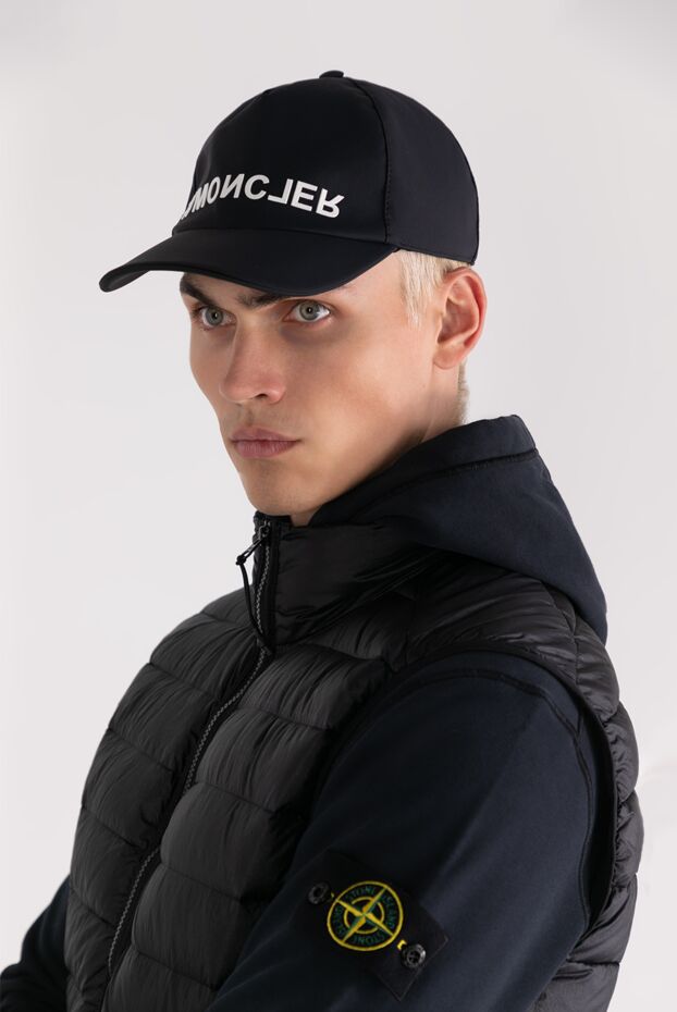 Moncler ерлерге арналған қара түсті бейсбол қалпақшасы ақ әріптері бар
 180588 - фото 2