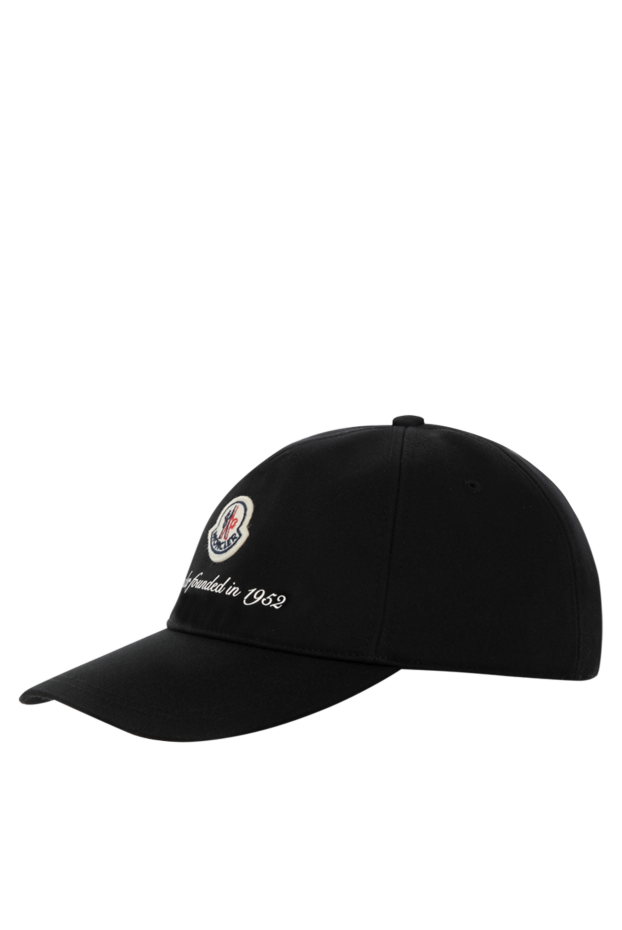 Moncler дөңгелек жамау және мәтін тігілген ерлерге арналған қара қалпақ.
 180590 - фото 3