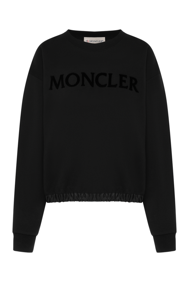 Moncler свитшот женский черный с логотипом 180592 - фото 1