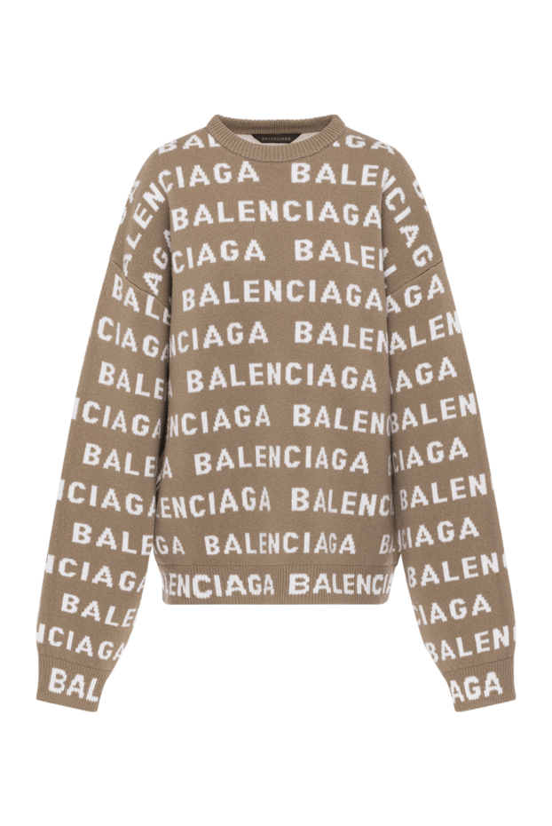 Balenciaga women's brown oversized jumper with a wide, loose fit and long sleeves 180600 - photo 1